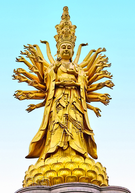 湖南世界最大千手千眼观音圣像造价26亿 600余吨铜制成!