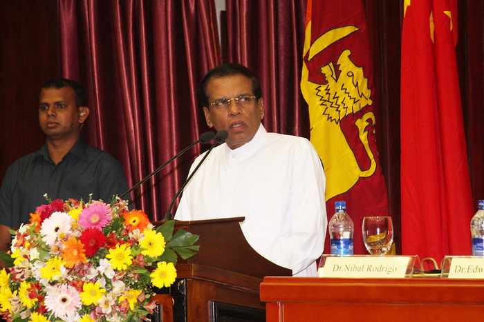斯里兰卡总统西里塞纳出席纪念中斯建交60周年座谈会