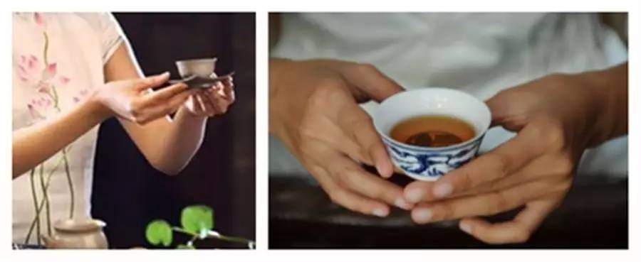 喝茶的礼仪手势图片